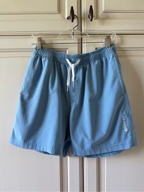 Men's Light Blue Bamboo Ave shorts with Drawstring